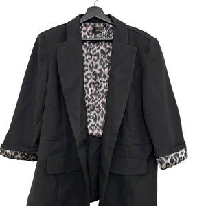 T Milano Womens  3/4 Sleeve Blazer Coat Black Size 16W Career and Church Outfit